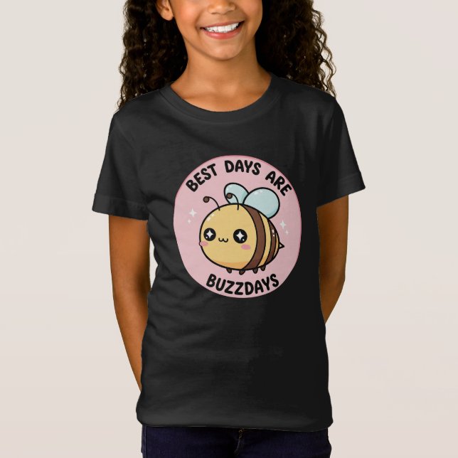 Cute Bee Girls T-Shirt – Kawaii Bumblebee Kids (Frente)