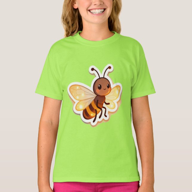 Cute Bee Kids T-Shirt – Adorable Cartoon Bee (Frente)