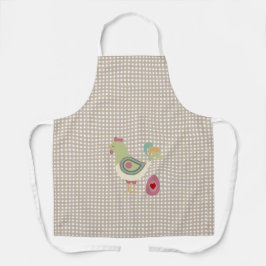 Cute Beige Gingham Chicken