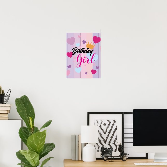 Cute birthday poster for little girls (Escritório em casa)