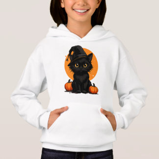 Cute Black Cat Cartoon T-Shirt | Funny Gift for Ca
