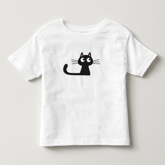 Cute Black Cat T-Shirt (Frente)