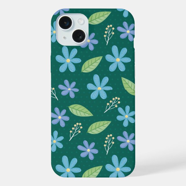 Cute Blue Floral Seamless Pattern (Verso)