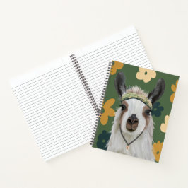 Cute Boho Llama - Flores Verdes