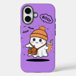 Cute Boo Ghost Girly iPhone 16 Phone Case – Kawaii
