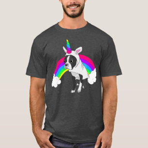 Cute Boston Terrier Camiseta Arco-Íris Unicórn