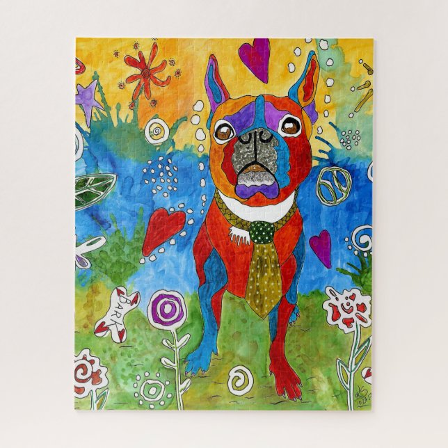 Cute Boston Terrier Quebra-cabeça - 520 peças (Vertical)