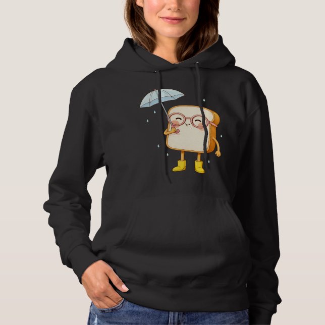 Cute Bread Character with Umbrella – Cozy T-Shirt (Frente)