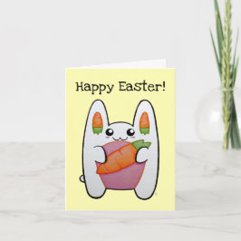 Cute Bunny Personalizável - Cartão de Felz pascoa