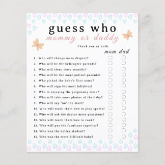 Cute Butterflies Hearts Baby Shower sheet paper