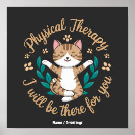 Cute Calming Poster de Terapia Física de Gato Bem-