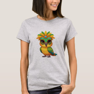 Cute Carnival Owl Women's T-Shirt  Brazil Tropical