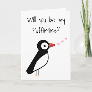 Cute cartão de dia dos namorados Puffintine  brega