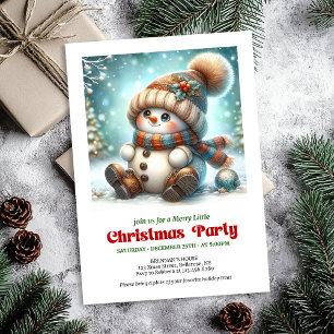 Cute cartão de festa de Natal em neve digital down