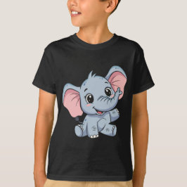 Cute Cartoon Baby Elephant Kids T-Shirt