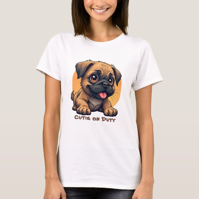 Cute Cartoon Puppy T-Shirt (Frente)