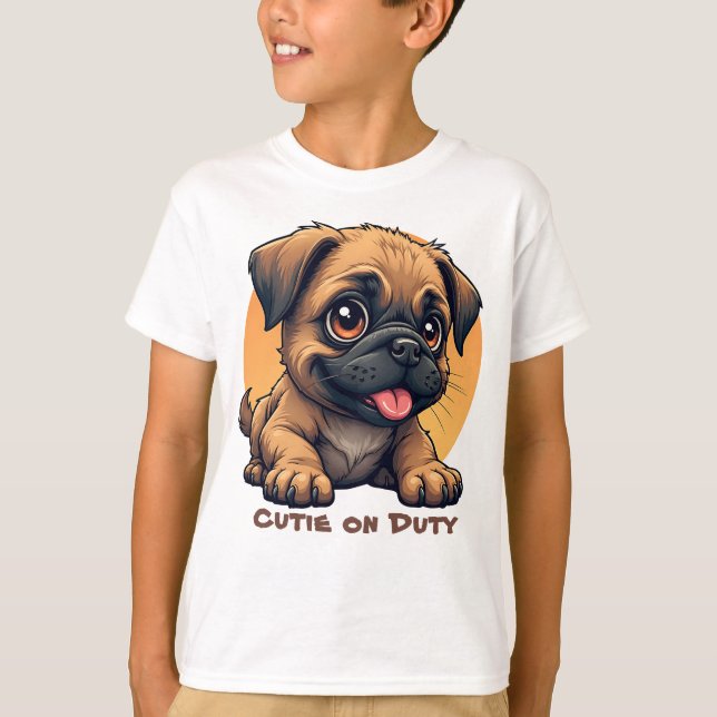 Cute Cartoon Puppy T-Shirt (Frente)