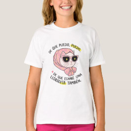 Cute Cat Kids T-Shirt – Funny Spanish Quote Girly