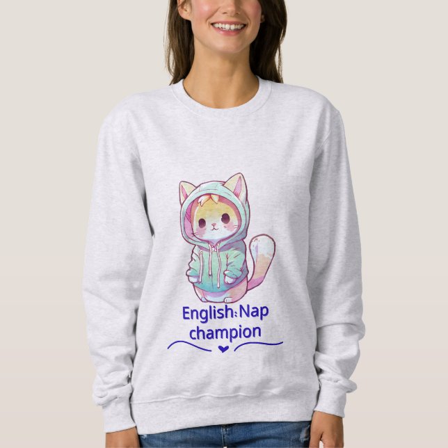 Cute Cat Nap Champion Too T-Shirt (Frente)