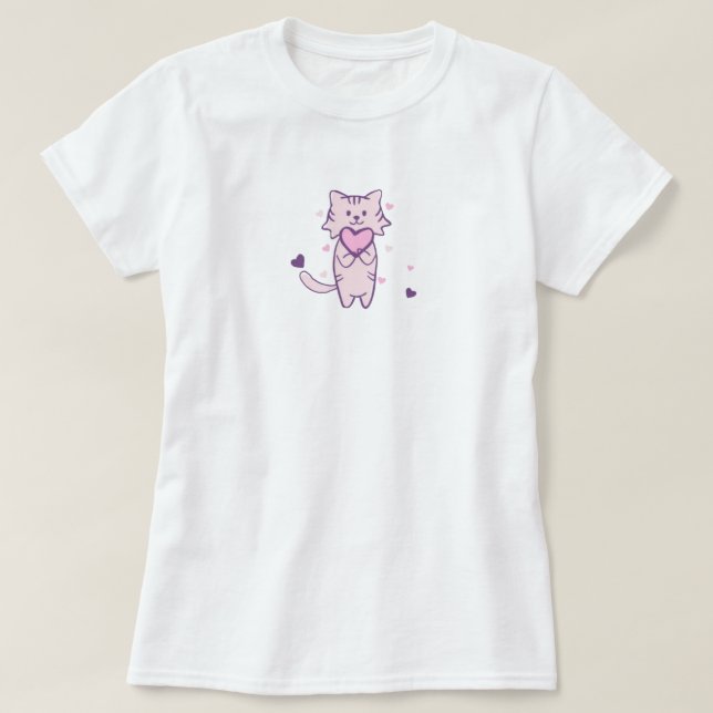 Cute Cat T-Shirt – Gift for Cat Lovers (Frente do Design)