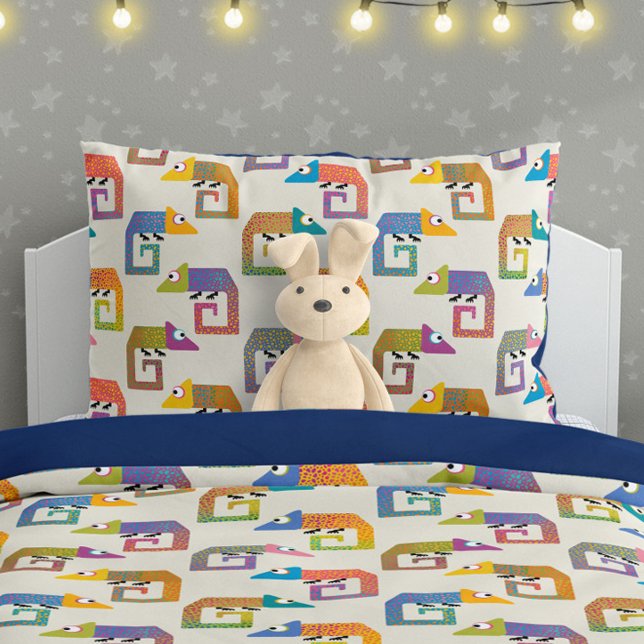 Cute Chameleon Pattern on Cream (Criador carregado)