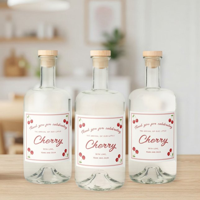 Cute Cherry Labels for Baby Shower - Thank You  (Criador carregado)
