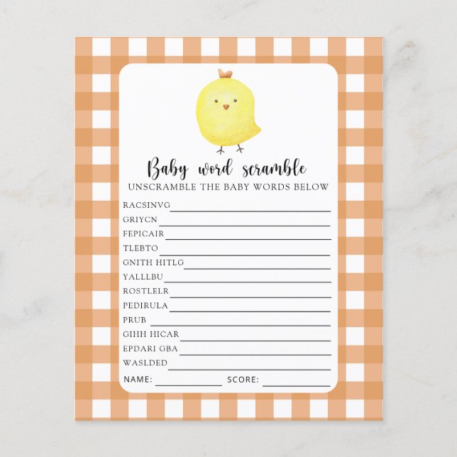Cute chick - Baby Word Scramble Game (Frente)