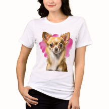 Cute Chihuahua na frente de Camisa Pink Cloud