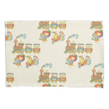Cute Child's Bird Apple Train Pillowcase