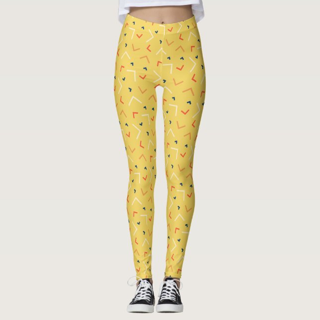 Cute Classic Women Pants Yellow Leggings (Frente)