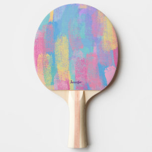 Cute Colorido Abstrato Raquete de Ping Pong com No