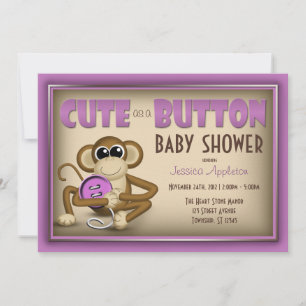 Cute como um convite para Chá de fraldas roxo de 
