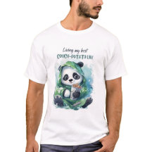 Cute Couch-Potato Panda Camiseta Engraçada