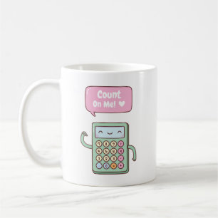 Cute Count on Me Calculadora caneca de café