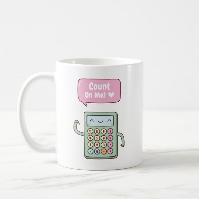 Cute Count on Me Calculadora caneca de café (Esquerda)