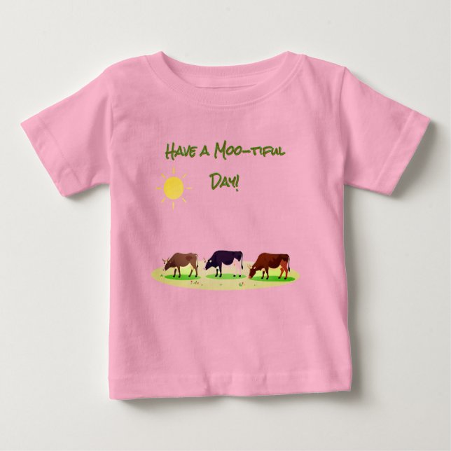 Cute Cow Farm Baby T-Shirt (Frente)