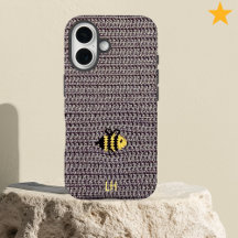 Cute Cozy Crochet Bee Yarn Custom Name Initials
