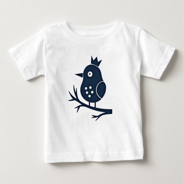 Cute Crowned Bird Toddler T-Shirt (Frente)