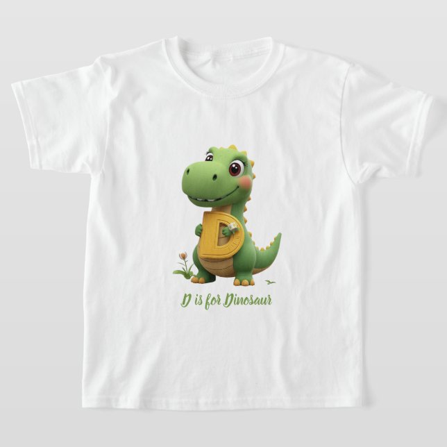 Cute Dinosaur Kids T-Shirt | D is for Dinosaur Alp (Postura )