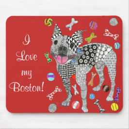 Cute e Adorável Terrier Mousepad de Boston