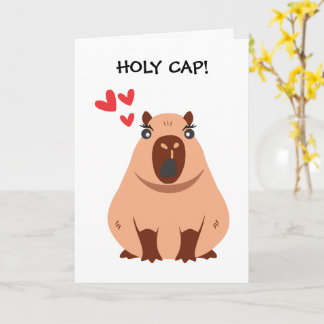 Cute e engraçado Cappybara "EU AMO VOCÊ" cartão de