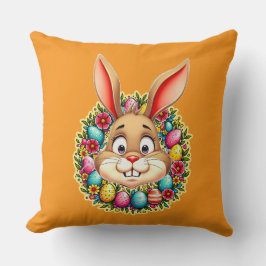 Cute Easter Bunny – Spring Flowers almofada