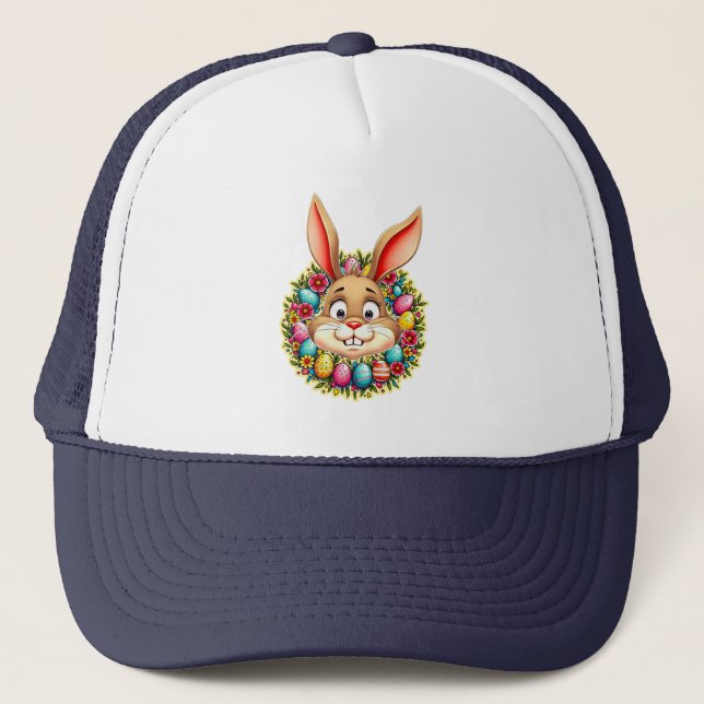 Cute Easter Bunny – Spring Flowers boné (Frente)