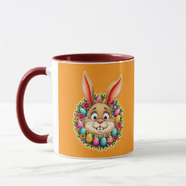 Cute Easter Bunny – Spring Flowers caneca