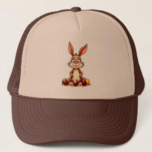 Cute Easter Bunny with Chocolate Eggs - boné