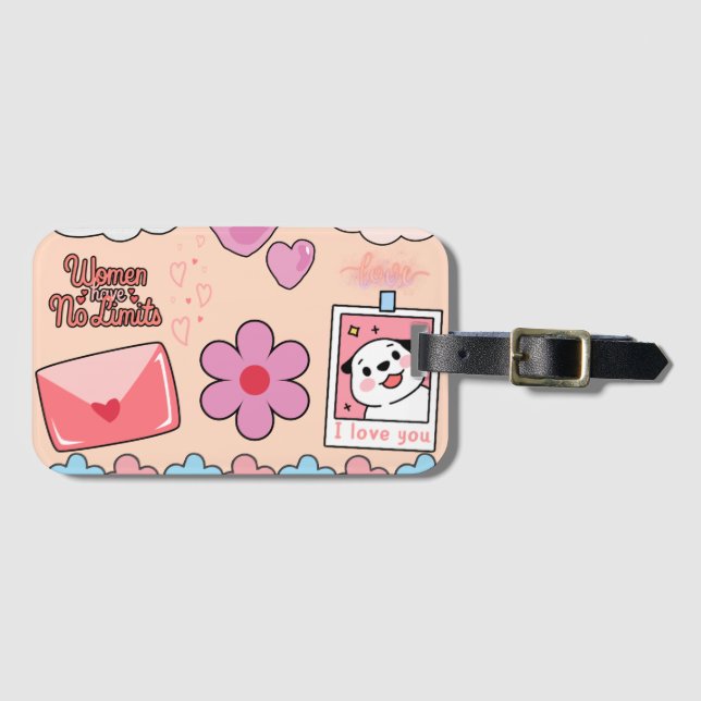 Cute etiqueta de bagagem que você pode levar para  (Frente Horizontal)