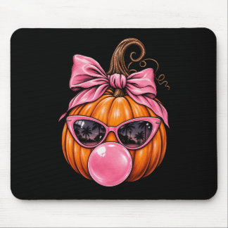 Cute Fall Pumpkin Bubblegum Mouse Pad | Laço Rosa 