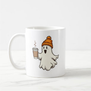 Cute Fantasma Laranja Boné Café Quente Xícara Outo