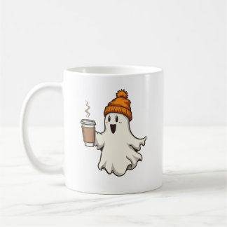 Cute Fantasma Laranja Boné Café Quente Xícara Outo