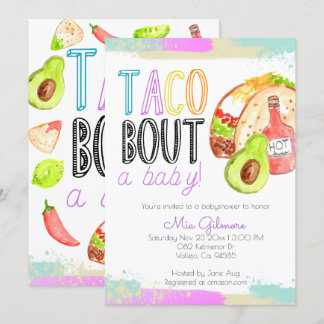 Cute Fiesta taco tema convites para natação